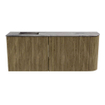 Mondiaz JOYA-DLUX Meuble de salle de bains 101,6cm - arrondi droit couleur Dusk - Vasque FAYE position Gauche 1 trou de robinet couleur Sombra. SW1426173