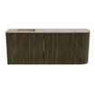 Mondiaz JOYA-DLUX 101.6cm toiletmeubel - ronding rechts kleur Shadow - Wastafel FAYE positie Links Zonder kraangat kleur Arena. SW1424839