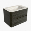 Mondiaz CIRO-DLUX Badkamermeubelset - 70x45x50cm - Solid surface wastafel Ostra - 1 wasbak Midden - 1 kraangat - 2 lades - Shadow SW1532448