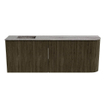 Mondiaz JOYA-DLUX 111.6cm toiletmeubel - ronding rechts kleur Shadow - Wastafel FAYE positie Links Zonder kraangat kleur Oza. SW1425078