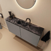 MONDIAZ TURE-DLUX Meuble toilette - 100cm - Smoke - EDEN - vasque Lava - position centrale - 1 trou de robinet SW1104092