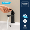 Grohe Dice Wastafelmengkraan - s-size - opbouw - klikwaste - mat zwart SW1440587