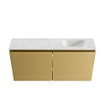 MONDIAZ TURE-DLUX Meuble toilette - 100cm - Oro - EDEN - vasque Opalo - position droite - 1 trou de robinet SW1104480