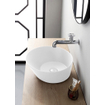 By goof mees lavabo design 42x42x16,5cm rond blanc mat seconde choix OUT10465