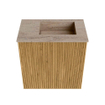 Mondiaz JOYA-DLUX 40cm toiletmeubel - kleur Oak - Wastafel FAYE positie Rechts 1 kraangat kleur Saba. SW1424145