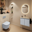 MONDIAZ TURE-DLUX Meuble toilette - 60cm - Clay - EDEN - vasque Ostra - position droite - sans trou de robinet SW1104753