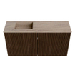 Mondiaz JOYA-DLUX 80cm meuble de toilette - couleur Walnut - Vasque FAYE position Gauche Sans trou de robinet couleur Saba. SW1424654