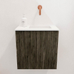 Mondiaz JOYA 40cm toiletmeubel - kleur Shadow - Wastafel FAYE positie Rechts Zonder kraangat kleur Talc. SW1421380