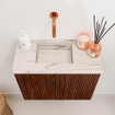 Mondiaz JOYA-DLUX Meuble de toilette 50cm - couleur Ruby - Vasque FAYE position Gauche Sans trou de robinet couleur Nata SW1425442