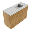 Mondiaz JOYA-DLUX 60cm meuble de toilette - couleur Oak - Vasque FAYE position Droite Sans trou de robinet couleur Opalo. SW1422132