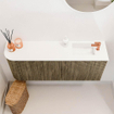 Mondiaz JOYA 101.6cm meuble de salle de bains - arrondi gauche couleur Dusk - Vasque FAYE position Droite 1 trou de robinet couleur Talc. SW1421599