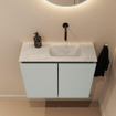 MONDIAZ TURE-DLUX Meuble toilette - 60cm - Greey - EDEN - vasque Opalo - position droite - sans trou de robinet SW1104315