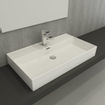 Meuble lavabo - 81x12x47cm - avec trop-plein - 1 vasque - 1 trou pour robinet - céramique - blanc SW915365