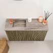 Mondiaz JOYA-DLUX 70cm toiletmeubel - kleur Dusk - Wastafel FAYE positie Links 1 kraangat kleur Oza. SW1425971