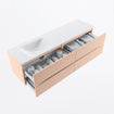 MONDIAZ Vica Ensemble de meuble de salle de bains - 170cm - sous-meuble rosee - 4 tiroirs - lavabo cloud gauche - sans trous de robinet - version haute 60cm - talc SW1083355