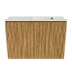 Mondiaz JOYA-DLUX 60cm meuble de toilette - couleur Oak - Vasque FAYE position Droite Sans trou de robinet couleur Ostra. SW1422193