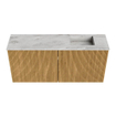 Mondiaz JOYA-DLUX 90cm meuble de salle de bains - couleur Oak - Vasque FAYE position Droite 1 trou de robinet couleur Glace. SW1421959