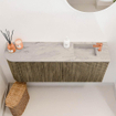 Mondiaz JOYA-DLUX Meuble de salle de bains - 101,6 cm - arrondi gauche couleur Dusk - Vasque FAYE position droite 1 trou de robinet couleur Glace. SW1423170