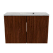 Mondiaz JOYA-DLUX 60cm meuble de salle de bains - couleur Ruby - Vasque FAYE position Milieu 1 trou de robinet couleur Glace. SW1423523