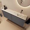 MONDIAZ TURE-DLUX meuble WC 120 cm Dark Grey. Lavabo EDEN Ostra position à droite. Sans trou de robinet. SW1104802