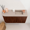 Mondiaz JOYA-DLUX Meuble de toilette 71.6cm - arrondi gauche couleur Ruby - Vasque FAYE position Droite 1 trou de robinet couleur Saba. SW1425613