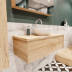 Mondiaz LUSH Meuble salle de bains avec 1 tiroir lavabo BARCO 100x30x45cm Centre 1 trou de robinet Washed oak SW409581