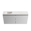 MONDIAZ TURE-DLUX Meuble WC 100 cm Plata. EDEN lavabo Ostra position gauche. Sans trou de robinet. SW1104987