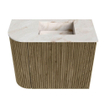 Mondiaz JOYA-DLUX Meuble WC 51,6 cm - arrondi à gauche couleur Dusk - Lavabo FAYE position droite 1 trou de robinet couleur Frappe. SW1423088
