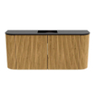 Mondiaz JOYA 93.2cm toiletmeubel - ronding links en rechts kleur Oak - Wastafel FAYE positie Midden 1 kraangat kleur Urban. SW1421234