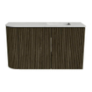 Mondiaz JOYA-DLUX Meuble de toilette 71,6cm - arrondi gauche couleur Shadow - Vasque FAYE position Droite Sans trou de robinet couleur Opalo. SW1422927