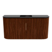 Mondiaz JOYA 83.2cm meuble de salle de bains - arrondi gauche et droite couleur Ruby - Vasque FAYE position Milieu 1 trou de robinet couleur Urban. SW1421855