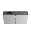 MONDIAZ TURE-DLUX Meuble WC 100 cm Plata. EDEN lavabo Lava position gauche. Avec 1 trou de robinet. SW1103981
