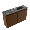 MONDIAZ TURE-DLUX Meuble de toilettes 80 cm Rust. EDEN lavabo Lava position droite. Avec 1 trou de robinet. SW1103997