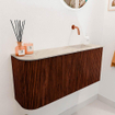 Mondiaz JOYA-DLUX Meuble de salle de bains 91,6cm - arrondi gauche couleur Ruby - Vasque FAYE position Droite Sans trou de robinet couleur Frappe SW1423505
