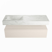 MONDIAZ ALAN - DLUX Ensemble de meubles de salle de bains - 130cm - meuble bas - Linen - 1 tiroir - lavabo suspendu - vasque à gauche - 0 trous de robinet - Opalo SW806666