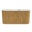 Mondiaz JOYA-DLUX Meuble de toilette 83.2cm - arrondi gauche et droite couleur Chêne - Vasque FAYE position Milieu Sans trou de robinet couleur Ostra SW1422245