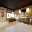 MONDIAZ VICA-DLUX Ensemble meuble de salle de bains - 130cm - sous-meuble oro - 2 tiroirs - lavabo encastré cloud central - 1 trou de robinet - version haute 60cm - glace SW1088272