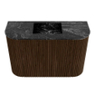 Mondiaz JOYA-DLUX Meuble de salle de bains - 63,2cm - arrondi gauche et droite couleur Walnut - Vasque FAYE position Milieu Sans trou de robinet couleur Lava SW1426206