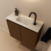 MONDIAZ TURE-DLUX Meuble toilette - 60cm - Rust - EDEN - vasque Ostra - position centrale - 1 trou de robinet SW1105059