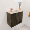 Mondiaz JOYA-DLUX Meuble de toilette 51,6cm - arrondi droit couleur Shadow - Vasque FAYE position Gauche 1 trou de robinet couleur Frappe SW1422691