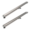 Brauer Douchegoot - 160x7x6.7cm - ondiepe vloerflens - zijuitloop - tegelinlegrooster omkeerbaar - RVS SW110922
