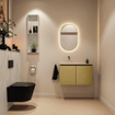 MONDIAZ TURE-DLUX Meuble toilette - 80cm - Oro - EDEN - vasque Opalo - position gauche - sans trou de robinet SW1104453