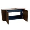 Mondiaz JOYA-DLUX 93.2cm toiletmeubel - ronding links en rechts kleur Walnut - Wastafel FAYE positie Midden Zonder kraangat kleur Saba. SW1424693