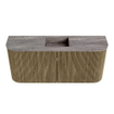 Mondiaz JOYA-DLUX Meuble de salle de bains 93,2cm - arrondi gauche et droit couleur Dusk - Vasque FAYE position Milieu 1 trou de robinet couleur Oza SW1426024