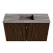 Mondiaz JOYA-DLUX 70cm toiletmeubel - kleur Walnut - Wastafel FAYE positie Midden Zonder kraangat kleur Oza. SW1424580
