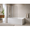 Nemo Start Pannello pare-baignoire 2 voies 120x140cm verre de sécurité clair 5 mm profils en aluminium poli réversible SW286707