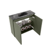 MONDIAZ TURE-DLUX Meuble de toilette 60 cm Army. EDEN lavabo Lava position centrale. Sans trou de robinet. SW1103641