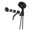 BRAUER Gunmetal Carving Badkraan Inbouw - douchegarnituur - 20cm uitloop - inclusief inbouwdeel - 3 carving knoppen - handdouche rond 3 standen - PVD - geborsteld gunmetal SW715959