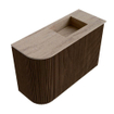 Mondiaz JOYA-DLUX Meuble de salle de bains 61,6cm - arrondi gauche couleur Noyer - Vasque FAYE position Droite Sans trou de robinet couleur Saba SW1424680