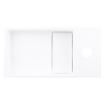 Differnz Solid kit lave-mains - 36x18.5x9cm - Rectangulaire - 1 trou de robinet - robinet doré mat droit - Solid Surface blanche SW450880